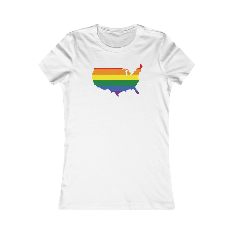 Women's Flag Map Pride T-Shirt USA