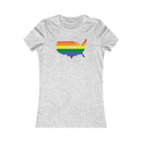 Women's Flag Map Home Pride T-Shirt USA