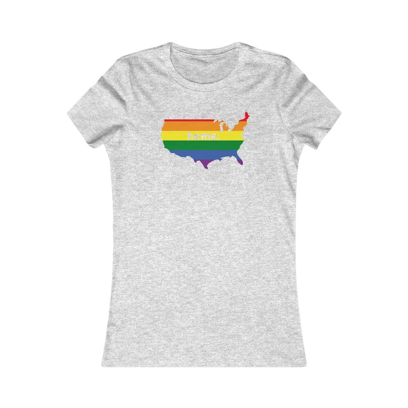 Women's Flag Map Home Pride T-Shirt USA