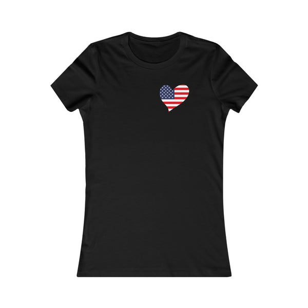 Women's Flag Heart T-Shirt USA