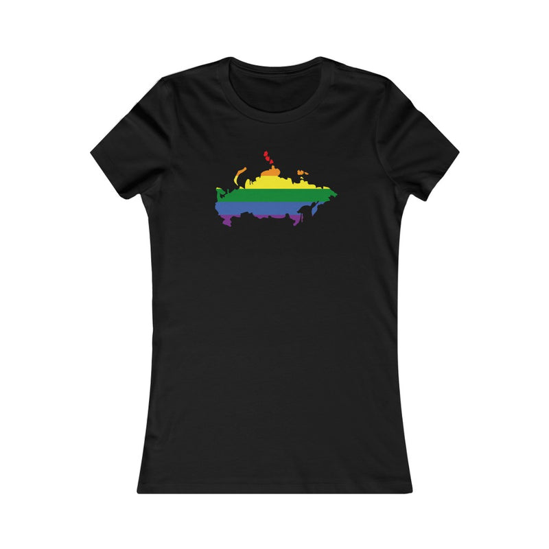 Women's Flag Map Pride T-Shirt Russia