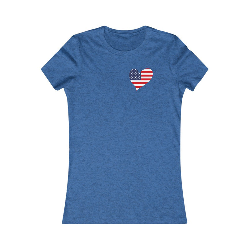 Women's Flag Heart T-Shirt USA