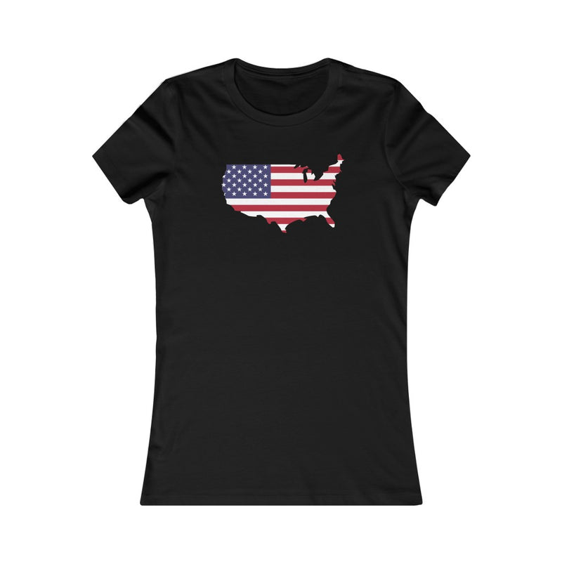 Women's Flag Map T-Shirt USA