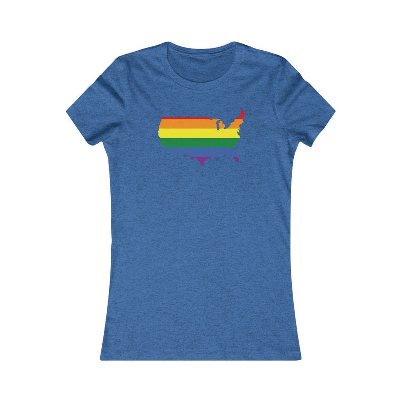 Women's Flag Map Pride T-Shirt USA