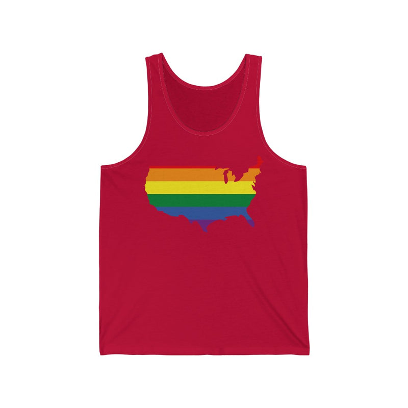 Women's Flag Map Pride Tank USA