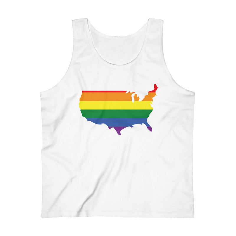 Men's Flag Map Pride Tank USA