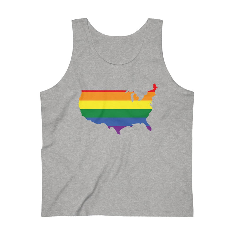 Men's Flag Map Pride Tank USA