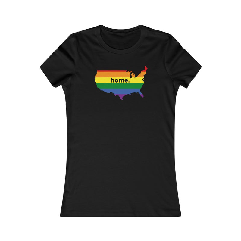 Women's Flag Map Home Pride T-Shirt USA