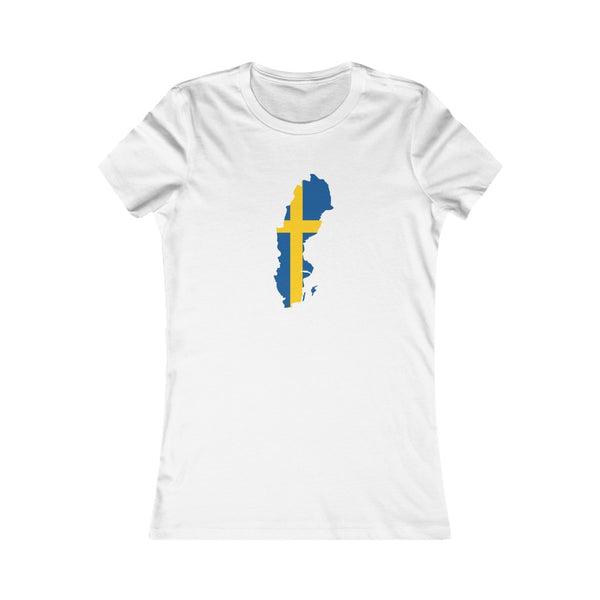 Women's Flag Map T-Shirt Sweden