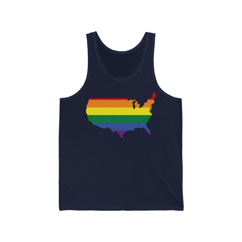 Women's Flag Map Pride Tank USA