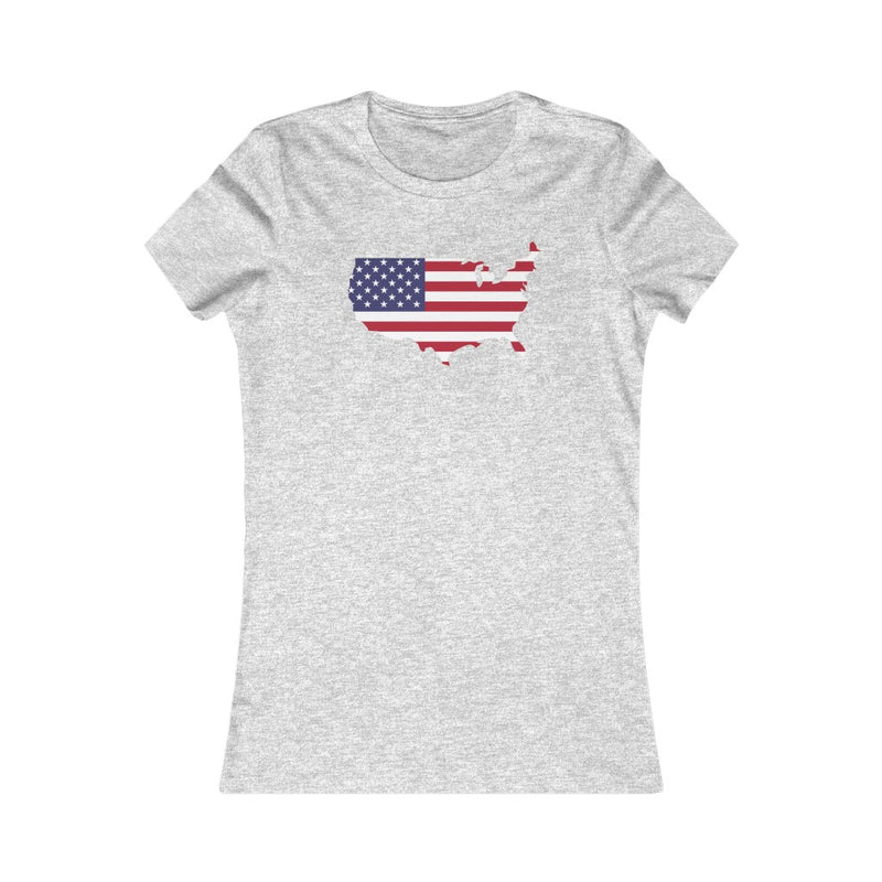 Women's Flag Map T-Shirt USA