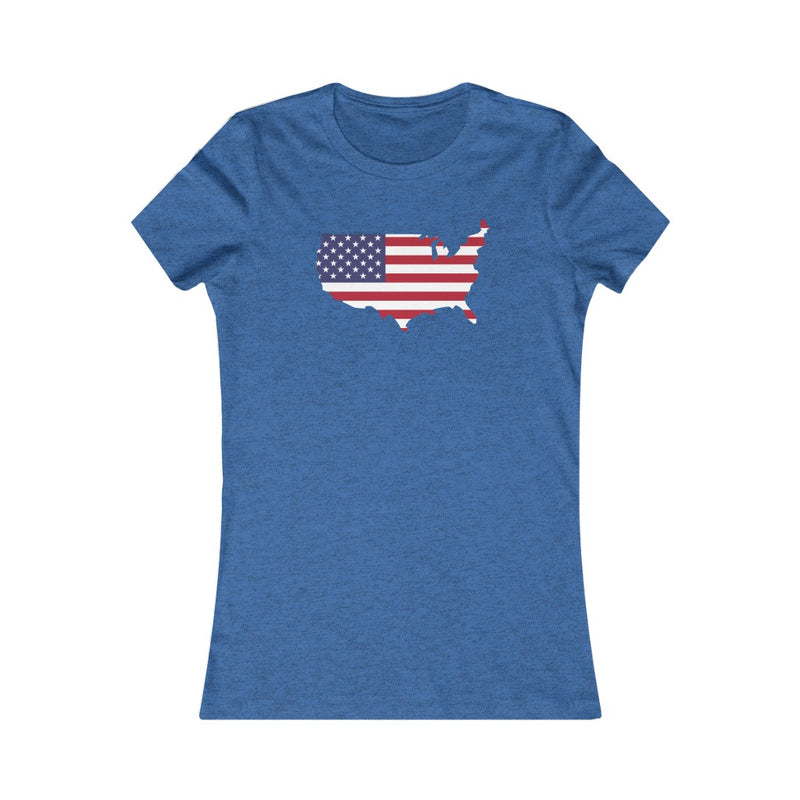 Women's Flag Map T-Shirt USA