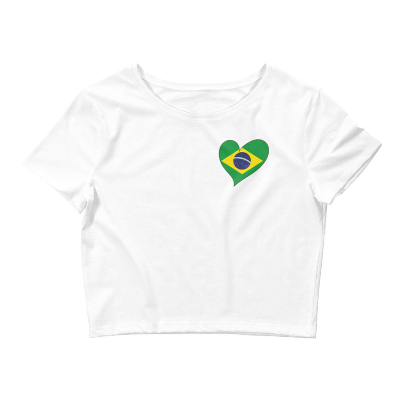 Women’s Flag Heart Crop Top Brazil