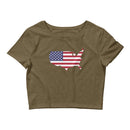 Women’s Flag Map Crop Top USA