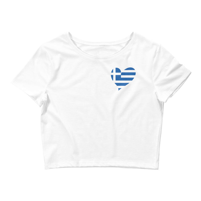 Women’s Flag Heart Crop Top Greece