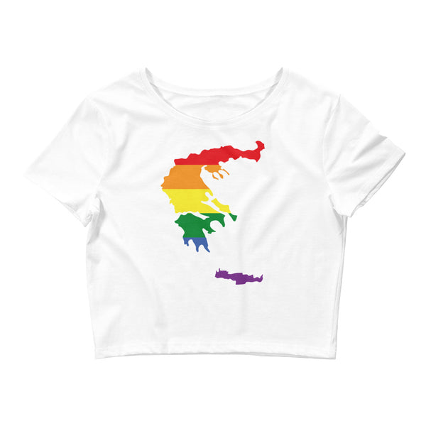 Women’s Flag Map Pride Crop Top Greece