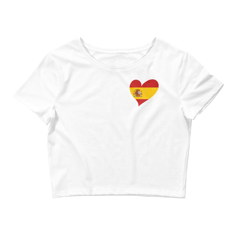 Women’s Flag Heart Crop Top Spain