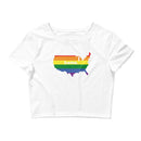 Women’s Flag Map Home Pride Crop Top USA