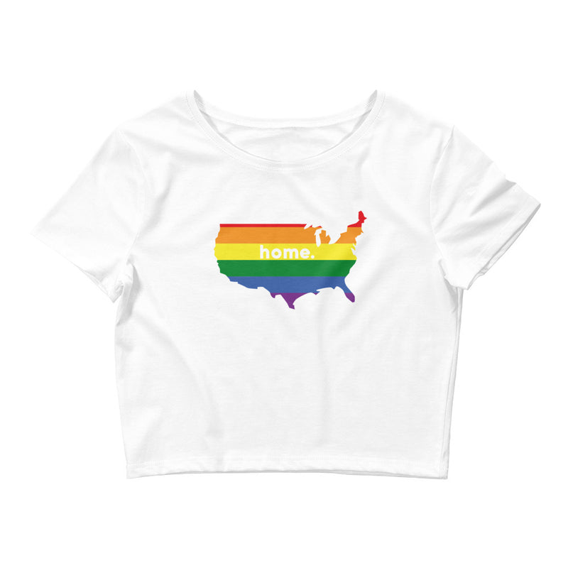 Women’s Flag Map Home Pride Crop Top USA