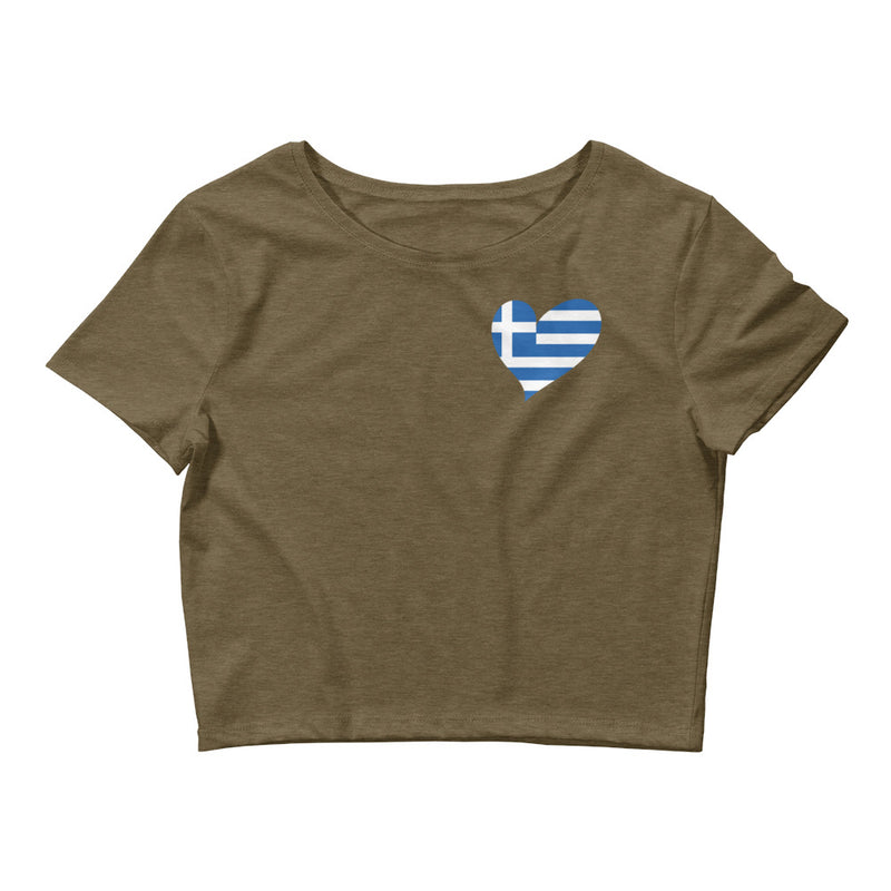 Women’s Flag Heart Crop Top Greece