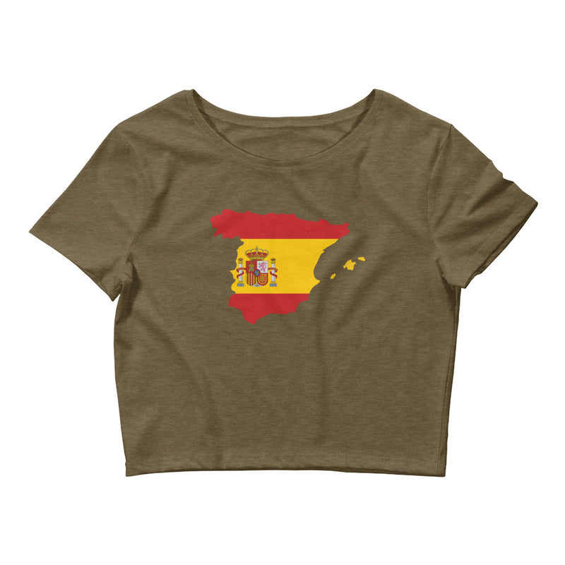 Women’s Flag Map Crop Top Spain