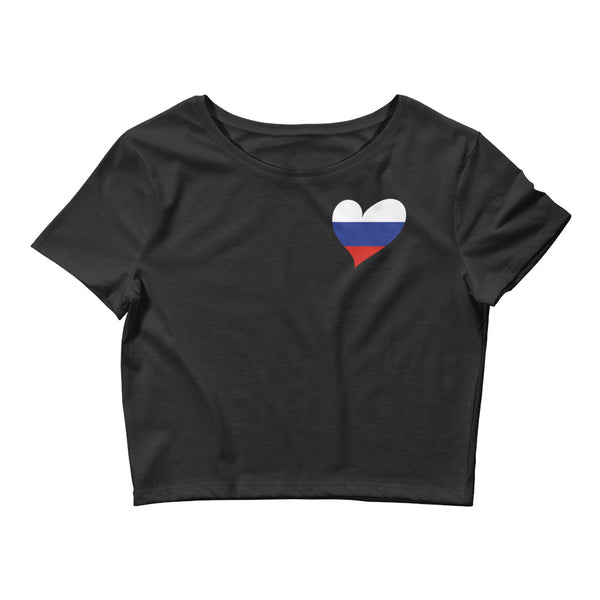 Women’s Flag Heart Crop Top Russia