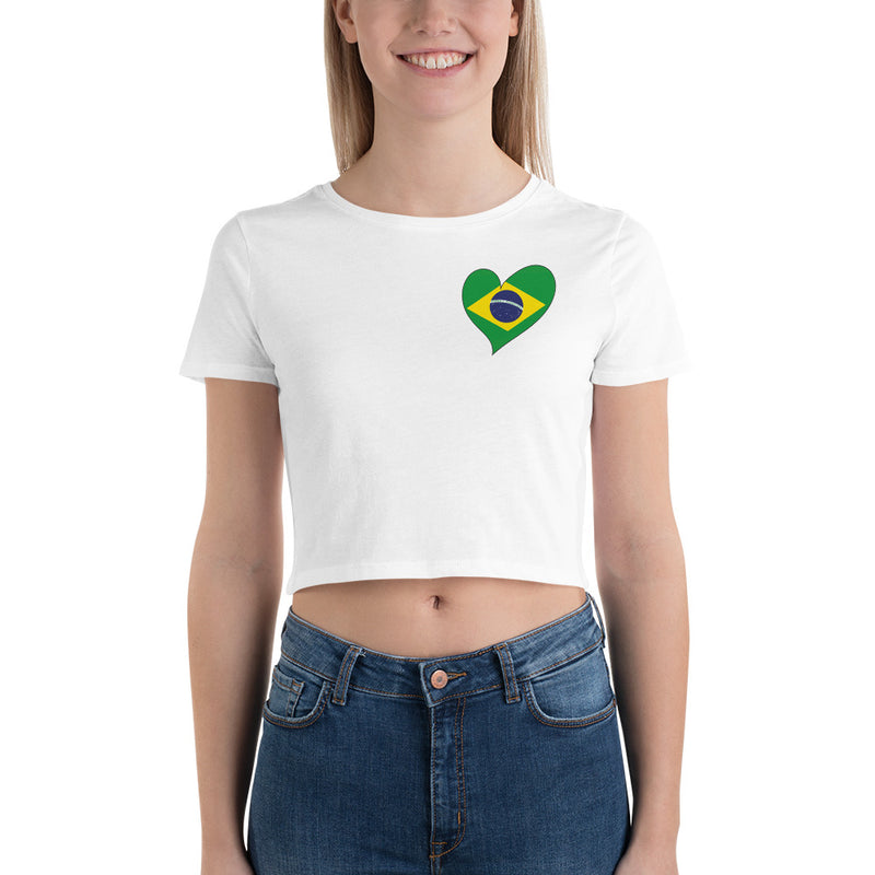 Women’s Flag Heart Crop Top Brazil