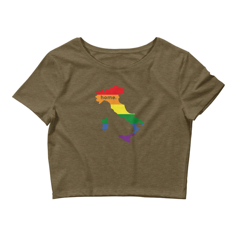 Women’s Flag Map Home Pride Crop Top Italy