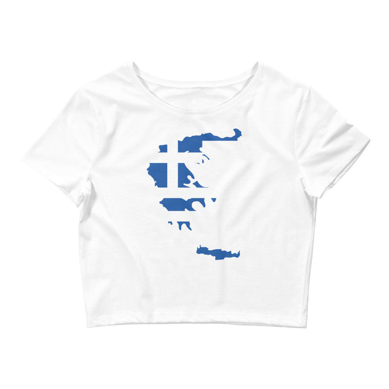 Women’s Flag Map Crop Top Greece