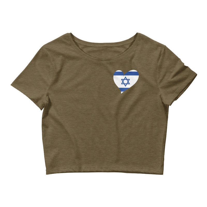 Women’s Flag Heart Crop Top Israel