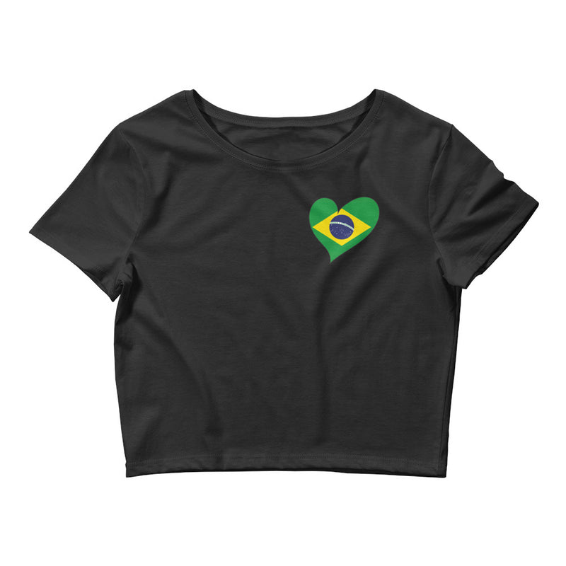 Women’s Flag Heart Crop Top Brazil