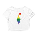 Women’s Flag Map Pride Crop Top Israel