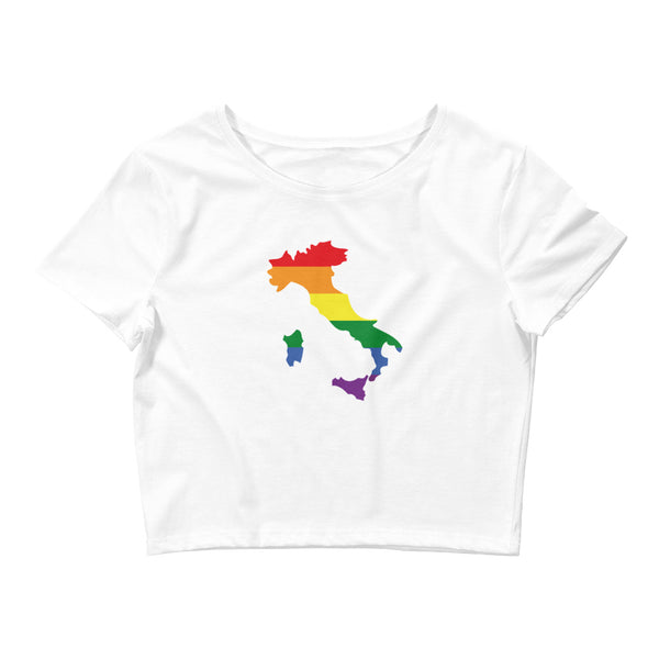 Women’s Flag Map Pride Crop Top Italy