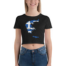 Women’s Flag Map Crop Top Greece