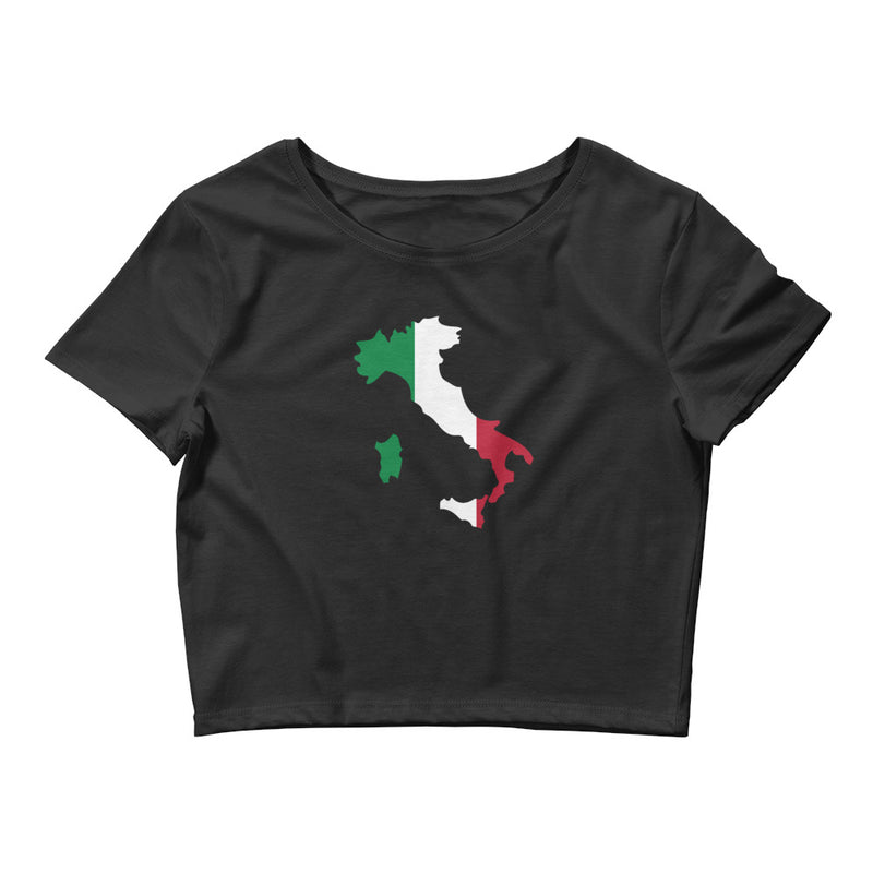 Women’s Flag Map Crop Top Italy