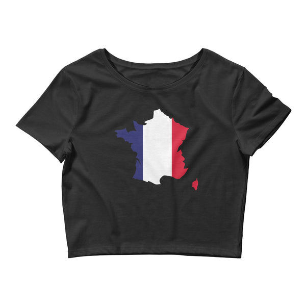 Women’s Flag Map Crop Top France