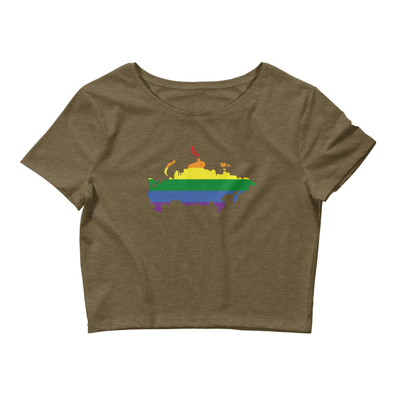 Women’s Flag Map Pride Crop Top Russia