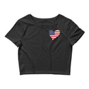 Women’s Flag Heart Crop Top USA