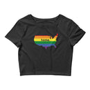 Women’s Flag Map Home Pride Crop Top USA