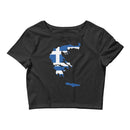 Women’s Flag Map Crop Top Greece