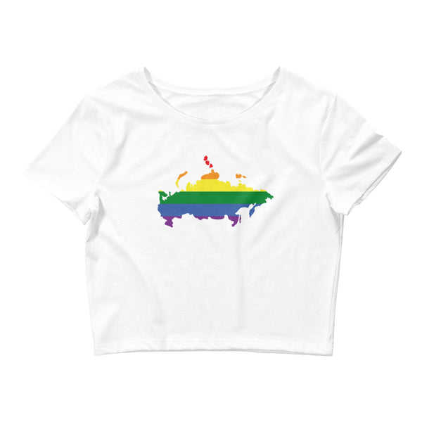 Women’s Flag Map Pride Crop Top Russia