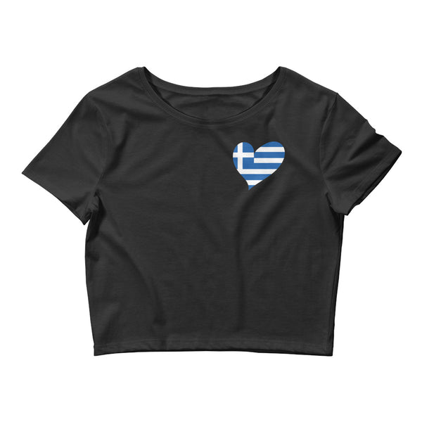 Women’s Flag Heart Crop Top Greece